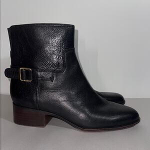 Franco Sarto Women's Joanne Ankle Boots in black leather upper size 7